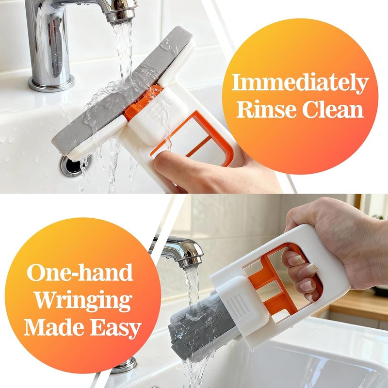 GIFTER Mini Foldable Desktop Mop Portable Mini Sponge Mop with Squeeze Handle and Sponge Head | Wet & Dry Use Cleaning System for Home, Car, Kitchen, Desktop, and Glass - Image 3